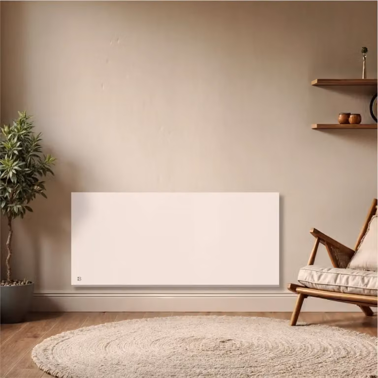 Radiatore elettrico Bestherm NESSA CONNECT Wi-Fi con inerzia secca in ceramica, 2000W, Bianco, L: 45,5 cm, H: 66 cm, P: 12,5 cm