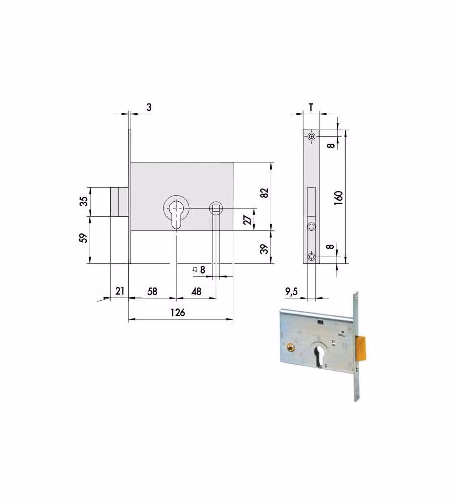 Serratura Infilare Fasce All 44145-60-0 Cisa
