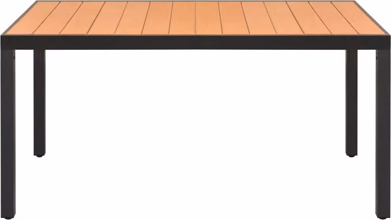 vidaXL Tavolo da pranzo da giardino in WPC alluminio 150 x 90 x 74 cm Marrone