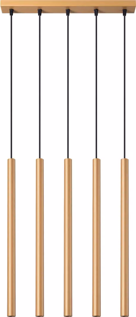Lampada a sospensione VELINO dorata 5xG9x8W in metallo, dimensioni: 110x45x5 cm, IP20, Pure Lume