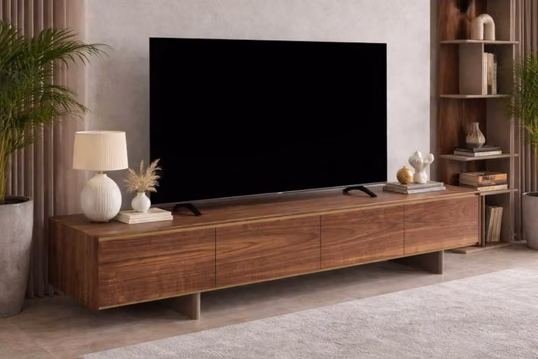 Mobile TV basso marrone - Mobile TV moderno per il soggiorno - Mobili in legno di pregio