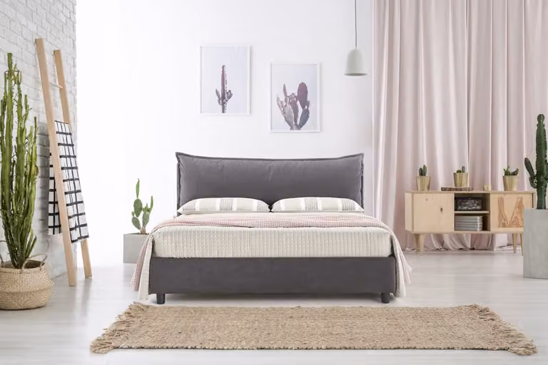 Letto Super King Size 180x210 Contenitore ARLES Grigio