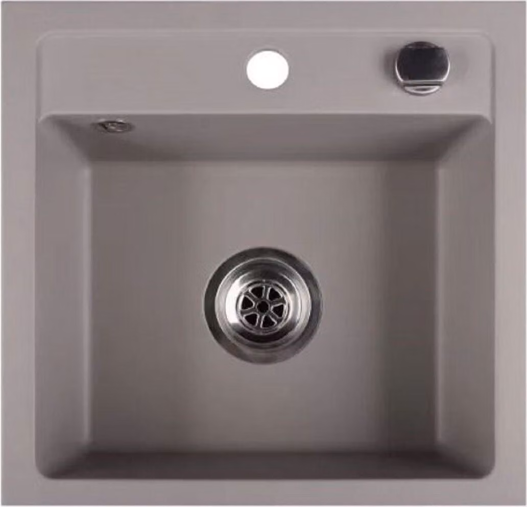 Lavello QLS 44x44 cm in granito con sifone automatico Bella Grey 1 vasca 11183