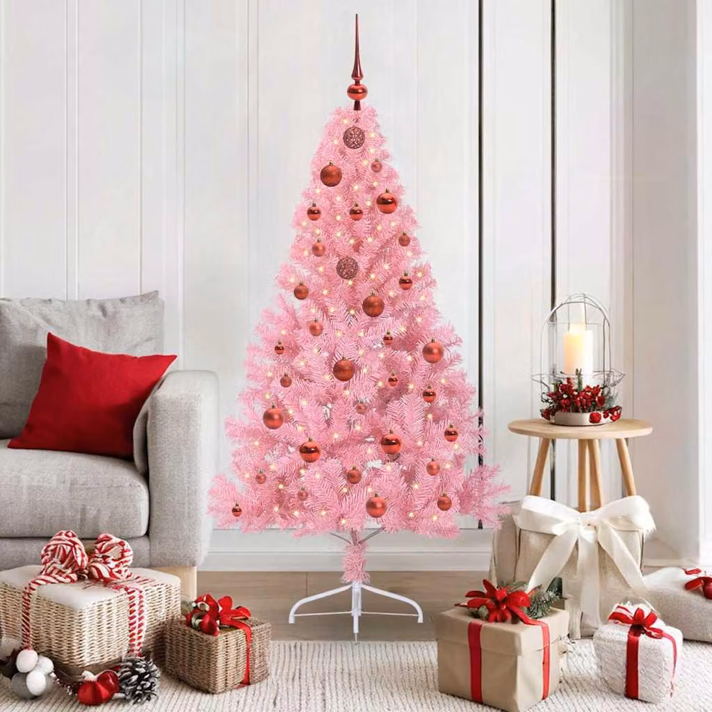 Maison Exclusive - Albero di Natale artificiale preilluminato Rosa 150 cm PVC