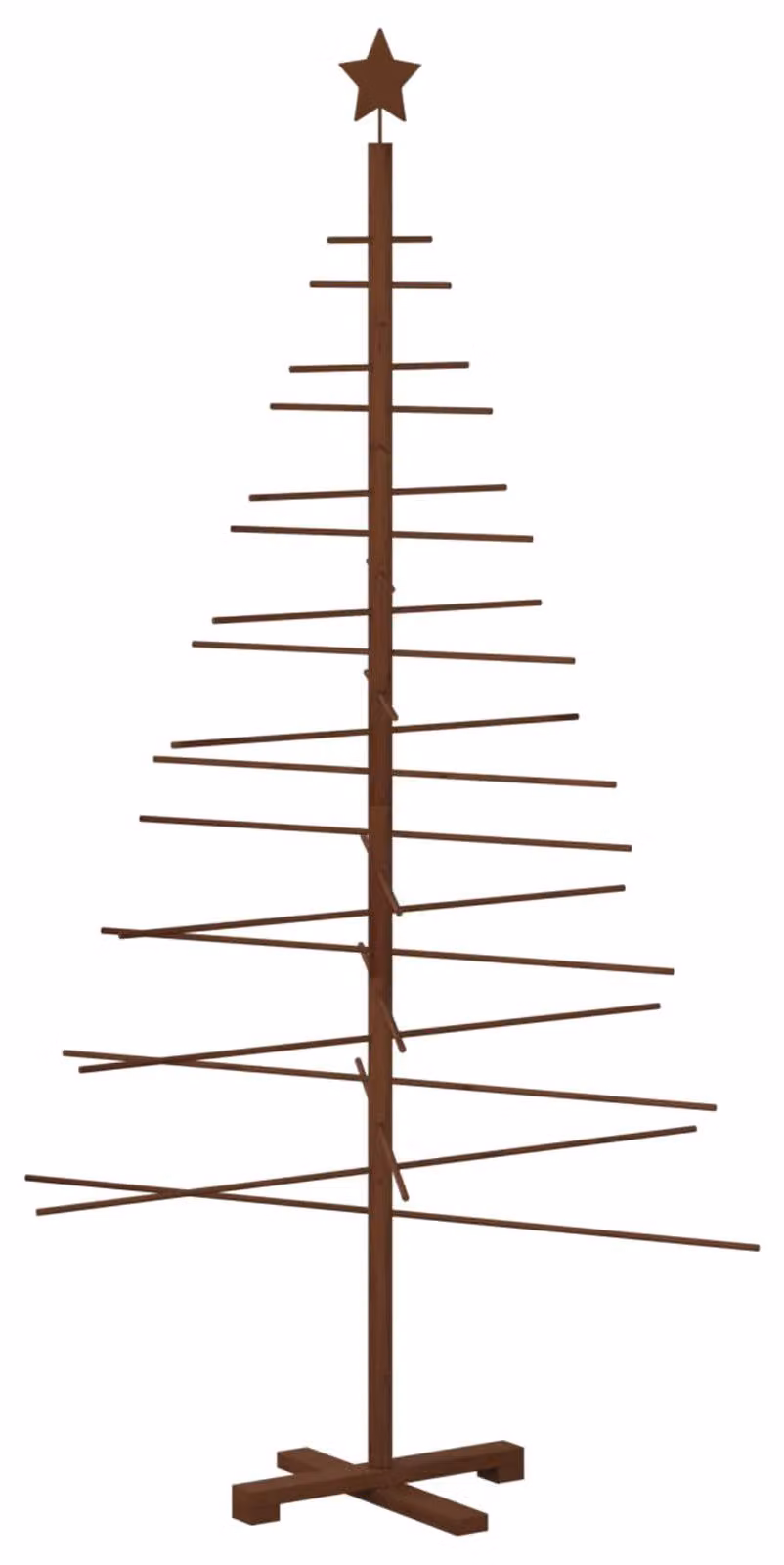 Albero di Natale in legno, altezza 180 cm, realizzato in bambù e legno massello di pino