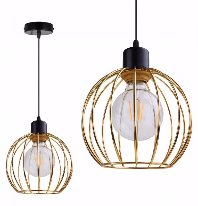 Lampadario A Sospensione Golden Wire Loft