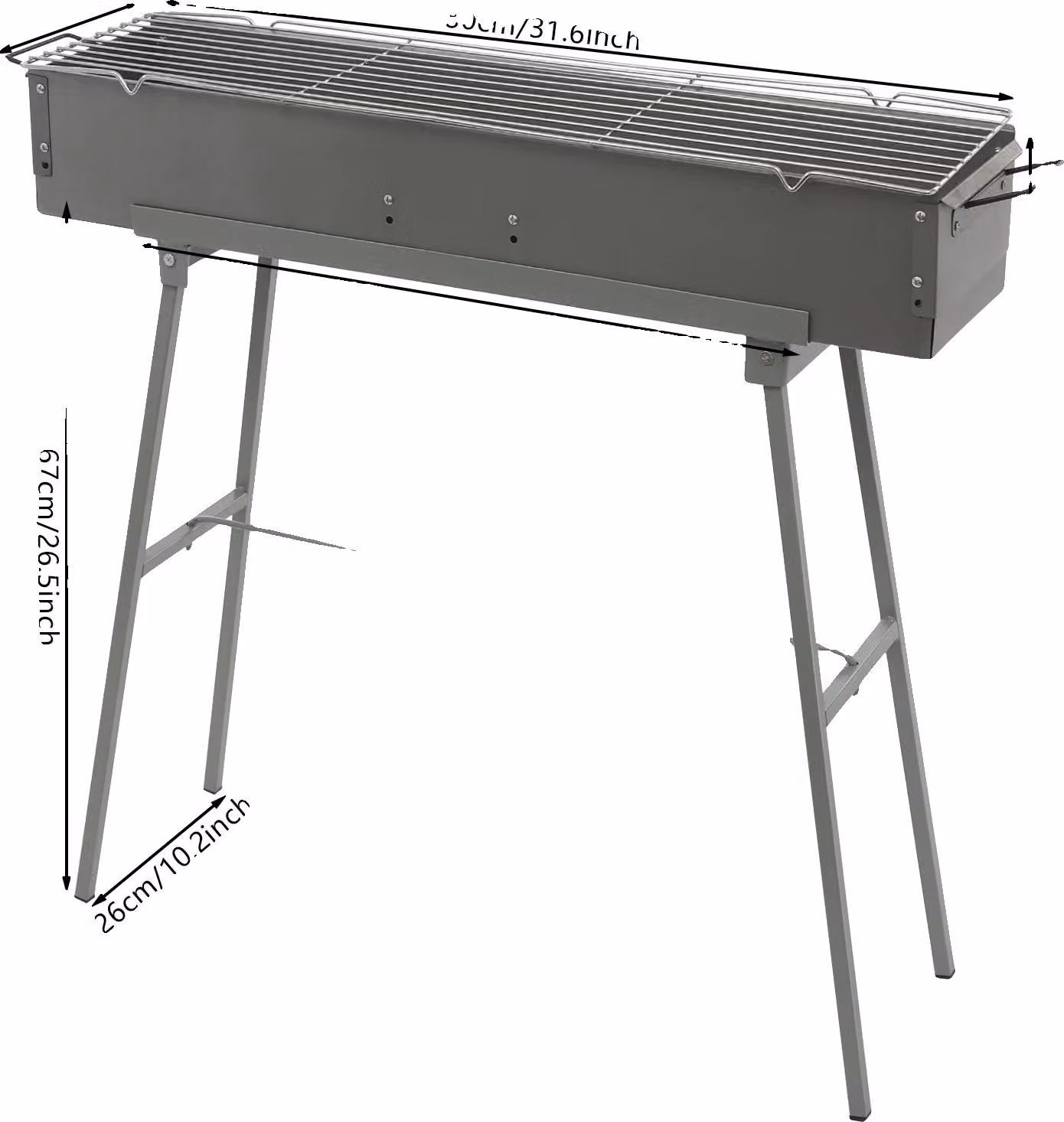 Griglia, design portatile, bocchetta d'aria regolabile, grigio