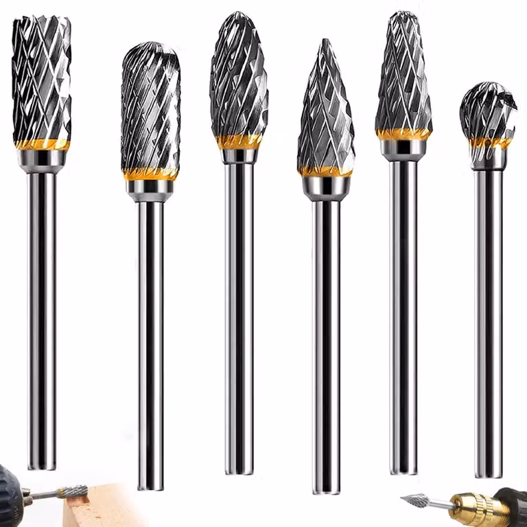 Set di 6 frese in carburo per Dremel e utensili rotanti