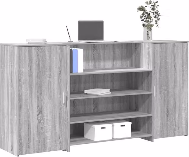 Banco Reception Grigio Sonoma 200x50x103,5 cm Legno Multistrato 3324183