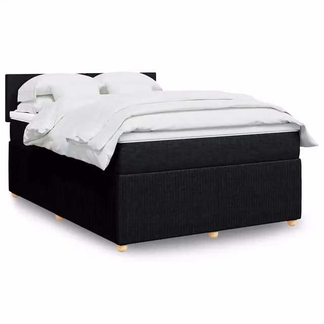 Giroletto a Molle con Materasso Nero 140x190 cm in Tessuto 3289746