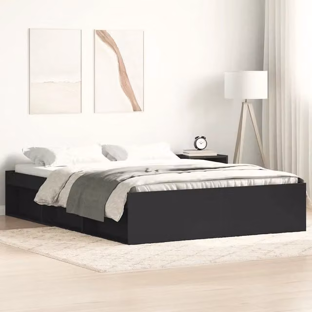 Giroletto-Struttura Letto in Nero 120x200 cm