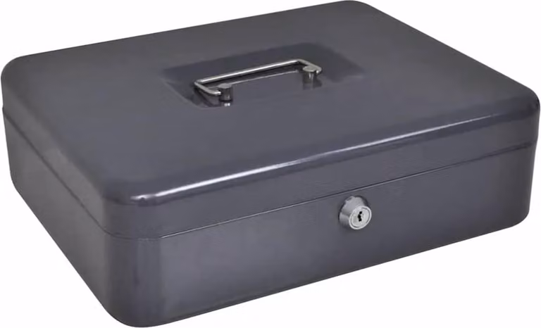 Scatola per Contanti Grigio scuro 30 x 24 x 9 cm Acciaio