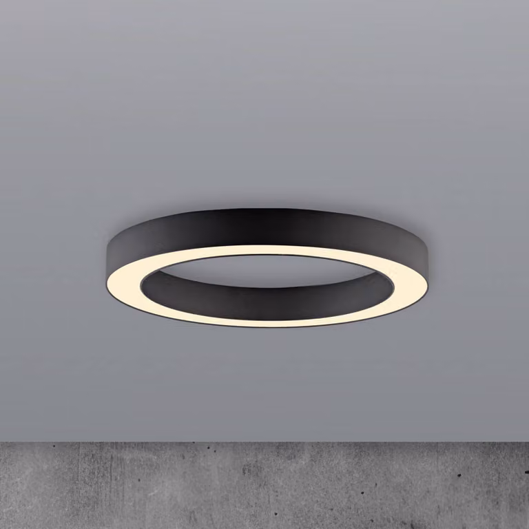 PURE Plafoniera a LED Lines, dimmerabile, Nero, Soggiorno / Sala da pranzo, Alluminio, Moderno, Plafoniera LED