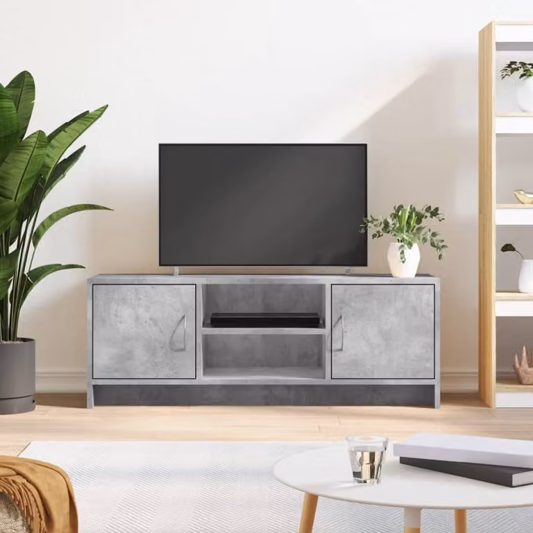 vidaXL Mobile Porta TV Moderno Grigio Cemento in Legno e MDF L: 102 cm, P: 30 cm, H: 37,5 cm