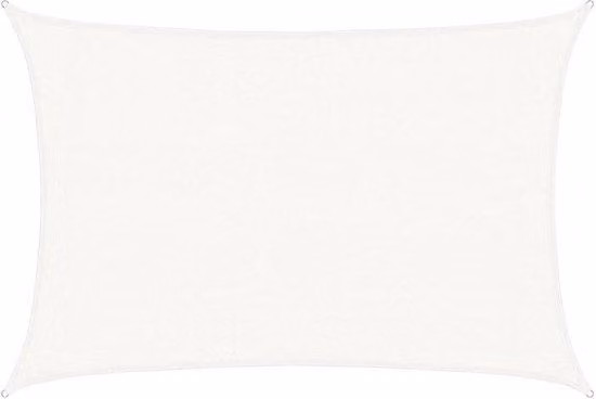 Telo ombreggiante rettangolare - 3 x 4 m - Bianco - 160 g/m² HDPE - Protezione UV al 90% - Telo parasole traspirante e impermeabile - Corde incluse - Per giardino, terrazza e balcone