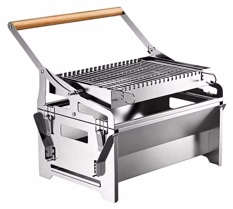 Griglia per barbecue portatile a carbone con rotazione a 360°