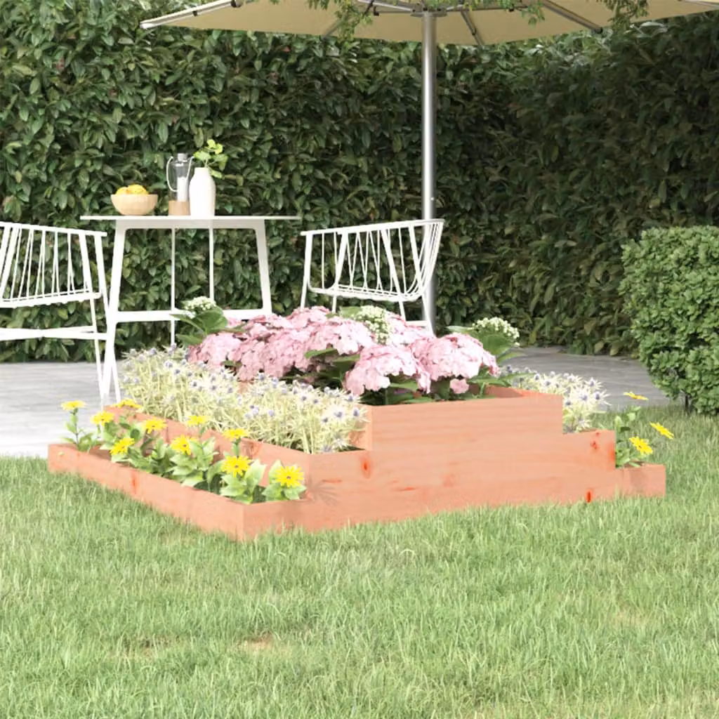 Fioriera rialzata vidaXL in legno di Douglas marrone L: 110 cm, P: 110 cm, H: 27 cm