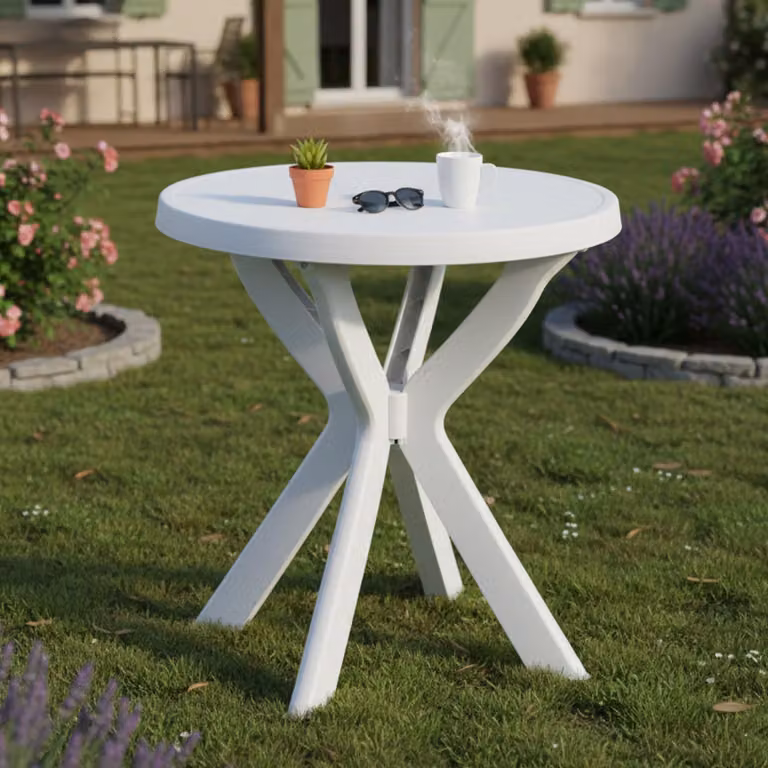 Lorwood - Tavolo da Esterno, 70x70x72h cm Bianco, 2 Posti Italy