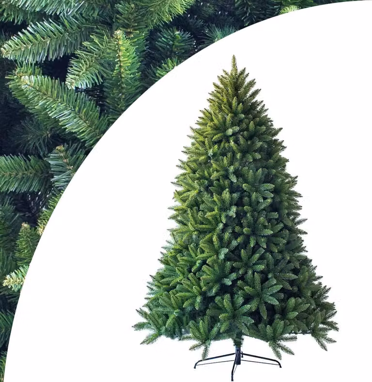 COSTWAY Albero di Natale artificiale da 180 cm, albero di Natale con supporto in metallo, albero di Natale con aghi in PVC, albero di Natale artificiale con sistema pieghevole, verde