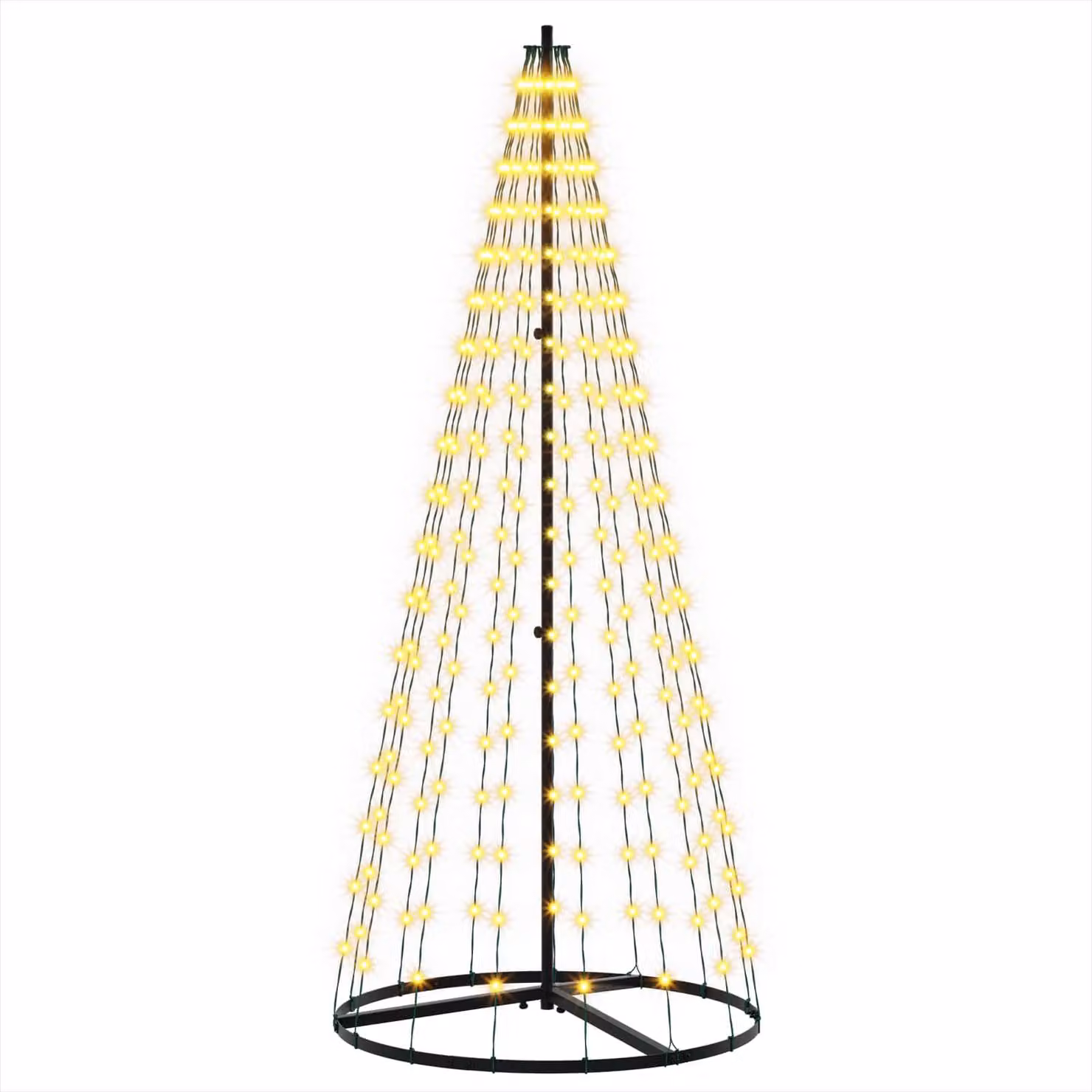 Albero di Natale a LED, 165 cm, 270 LED, luce bianca calda, struttura in ferro, colore nero