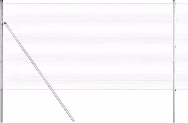 Palo per recinzione in acciaio argento DESIGN IN, H: 120 cm, L: 27 cm, P: 3,2 cm