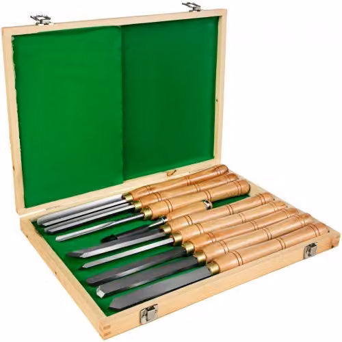 Set di 8 scalpelli per tornio VEVOR in acciaio temprato per lavorazione del legno, multicolore