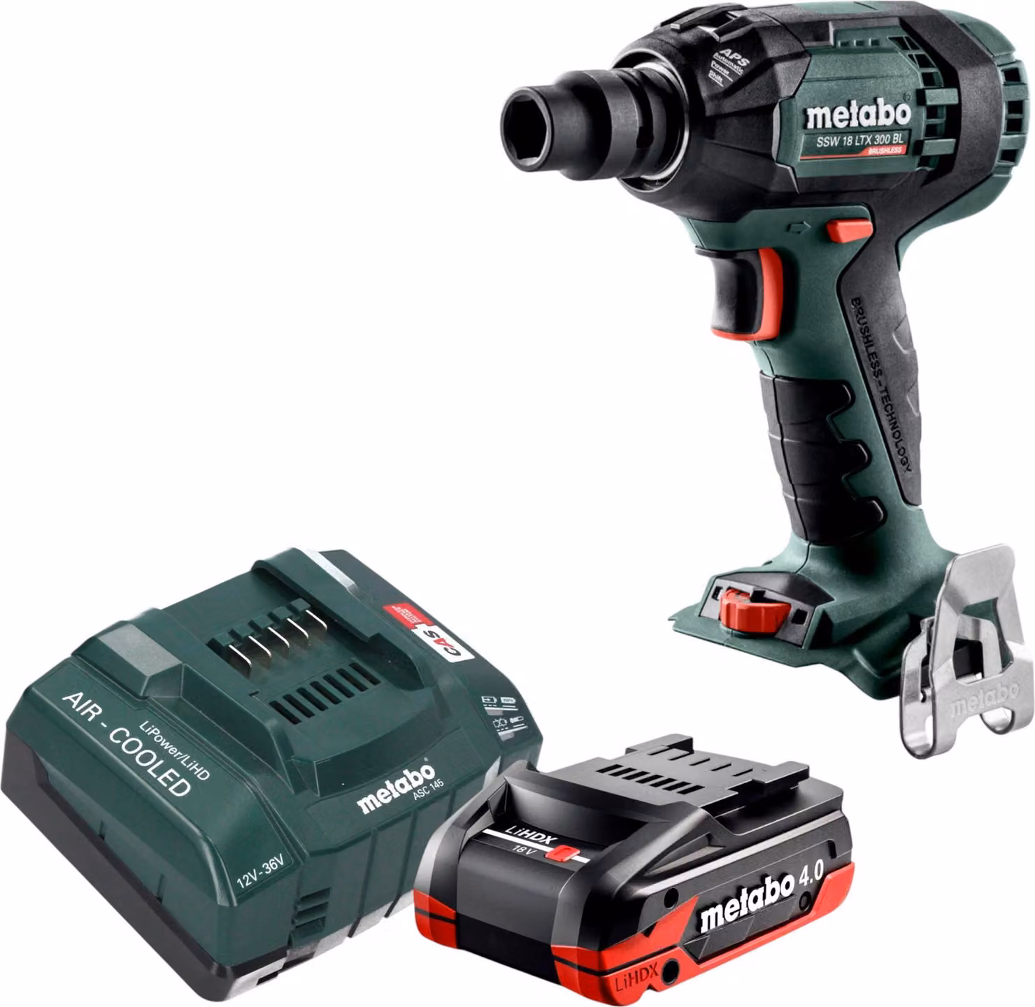 Avvitatore a impatto a batteria Metabo SSW 18 LTX 300 BL 18 V 300 Nm 1/2" Brushless + 1x batteria LiHDX 4,0 Ah + caricabatteria