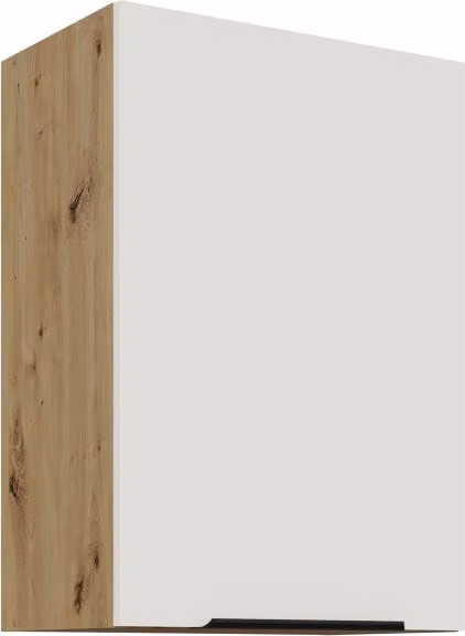Mobile cucina superiore LUNARA - larghezza 50 cm, bianco / rovere artigianale