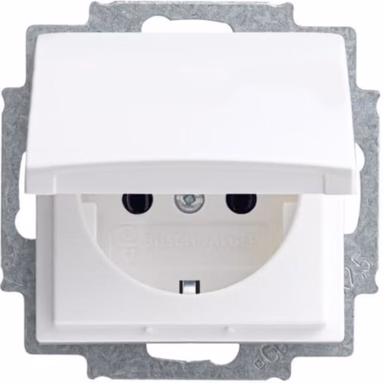 Busch-Jaeger 20 EUK-914 Presa di corrente con coperchio incernierato Balance SI bianco alpino