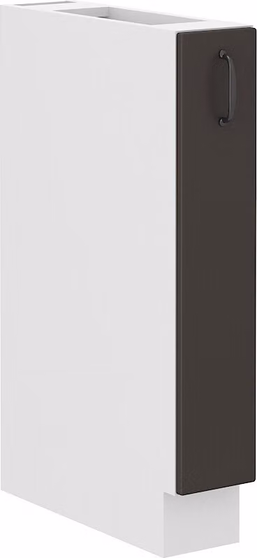 Armadietto estraibile SOPHIA - larghezza 15 cm, grigio scuro / bianco