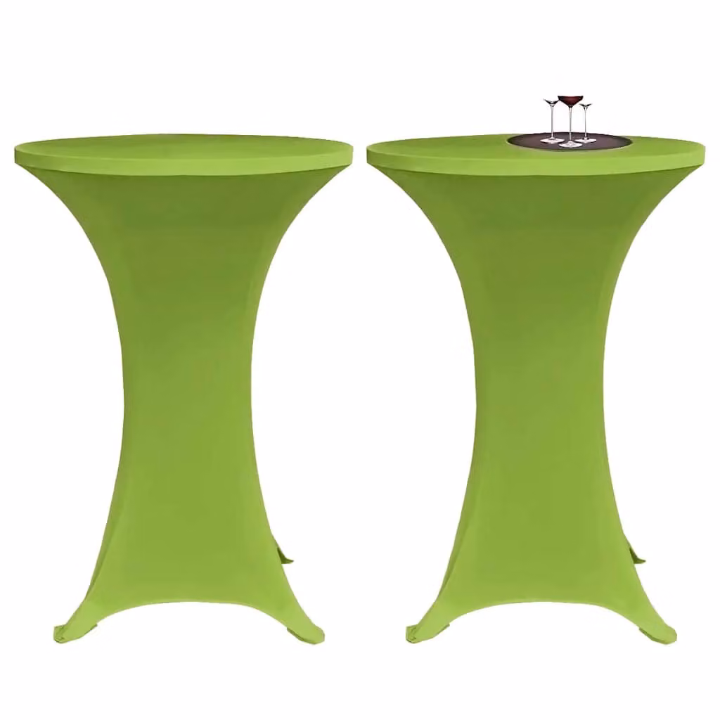 Set di 2 copritavoli elastici vidaXL in verde, diametro 60 cm