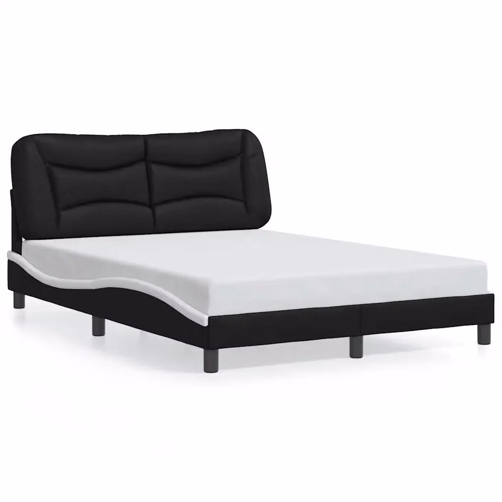 Giroletto senza materasso Hvar vidaXL in similpelle nero e bianco L/P/H: 200 x 120 x 74,5 cm – 2