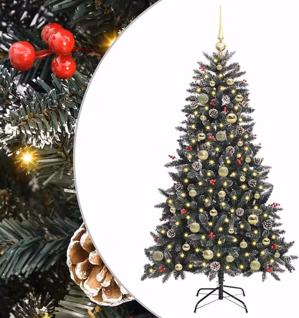 Albero di Natale artificiale con 150 LED Verde 150 cm