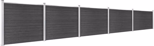 Set di pannelli per recinzione vidaXL in WPC e alluminio grigio L: 872 cm, H: 146 cm