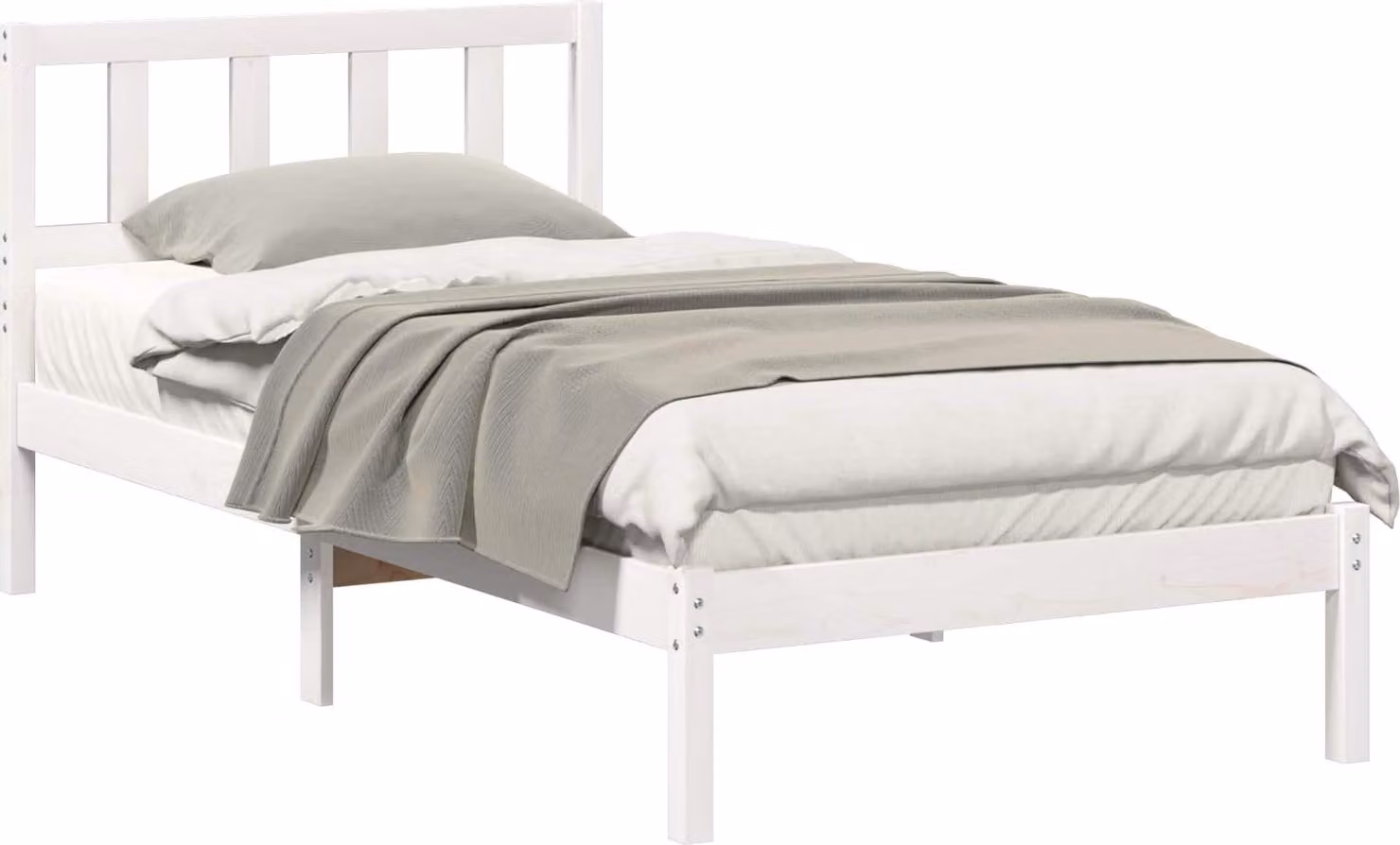 Struttura del letto Bianco 75 x 190 cm Pino massello