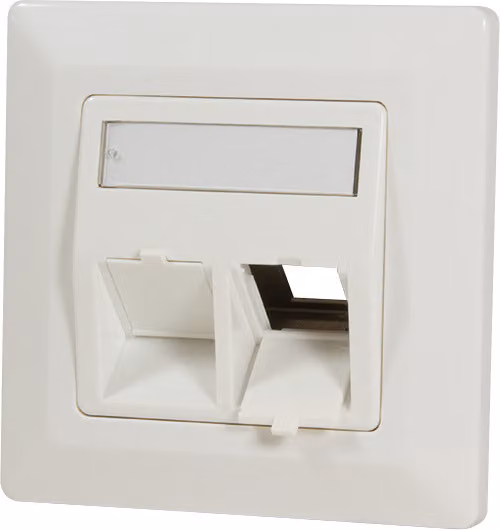 LogiLink Keystone scatola da incasso per 2 moduli Keystone 45° bianco puro (1 confezione morbida)