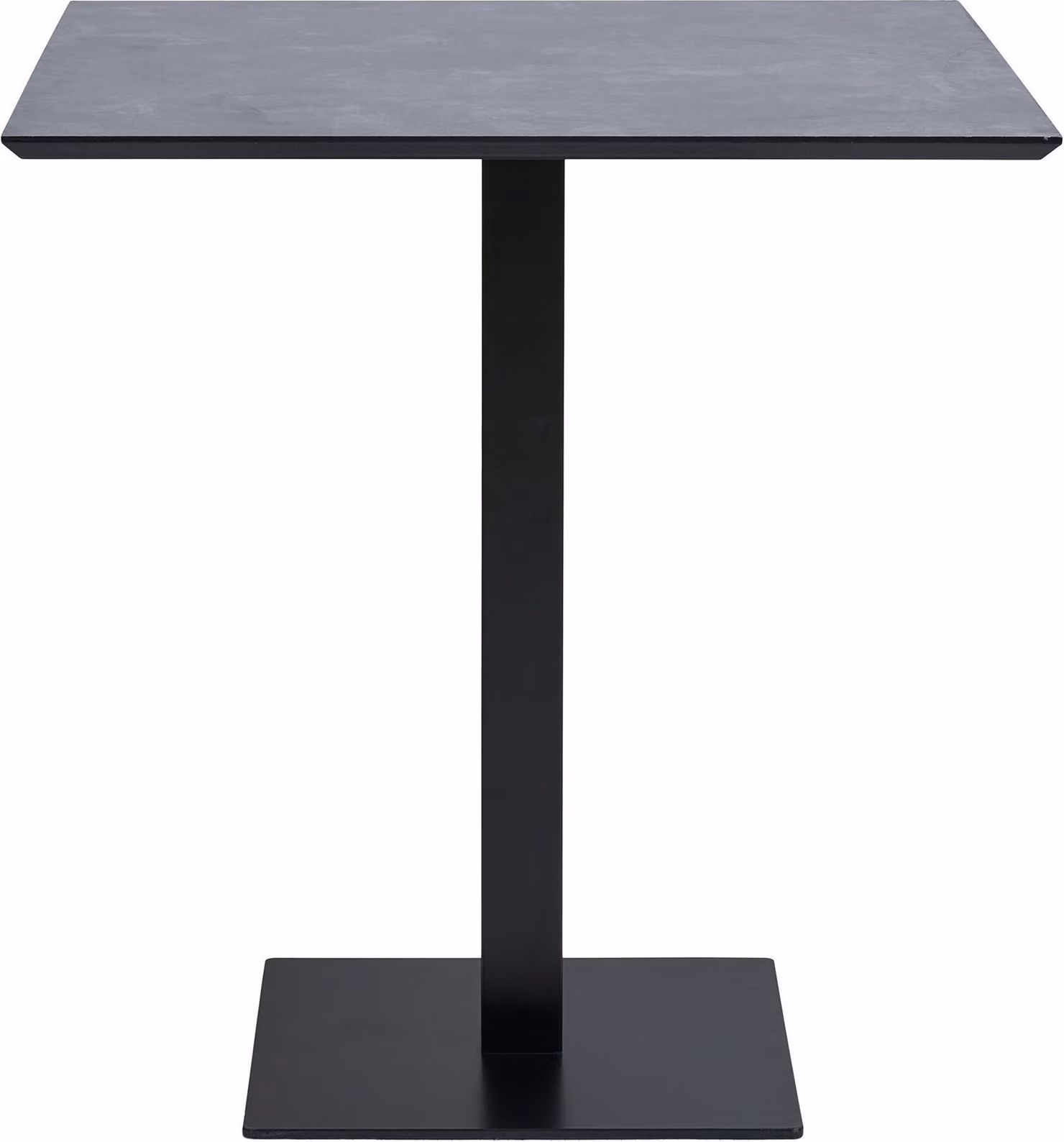 Tavolino in melamina in pietra scura con struttura in metallo nero 70 x 70 x 75 cm