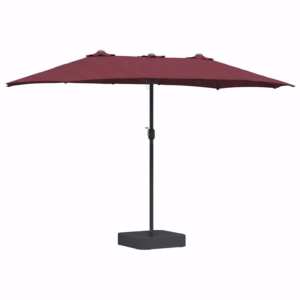 Ombrellone da giardino e spiaggia Rosso Bordeaux in poliestere con struttura in acciaio L: 385 cm, P: 209 cm, H: 244 cm – 2