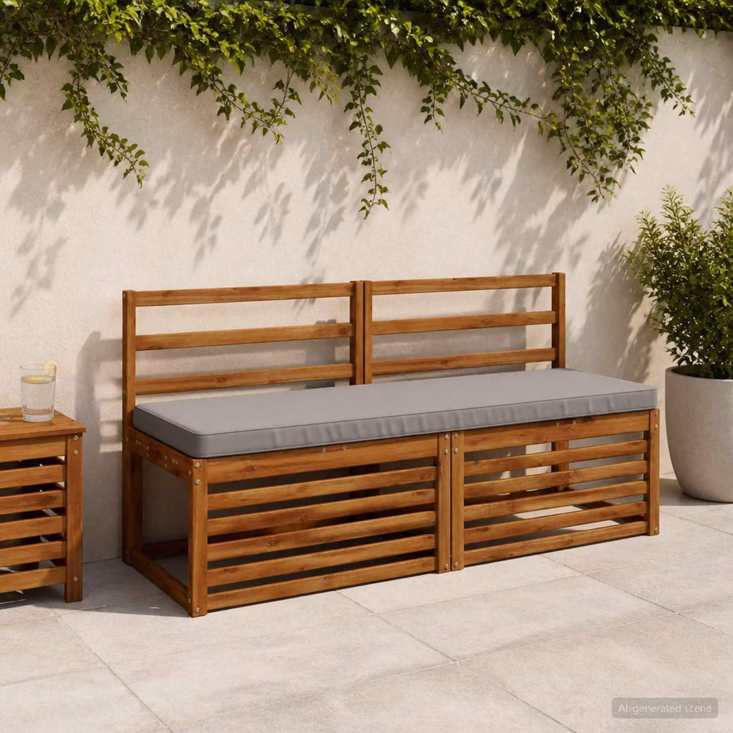 Cuscino per Panchina vidaXL VUGHT Grigio in Poliestere con Rivestimento Rimovibile e Resistente ai Raggi UV