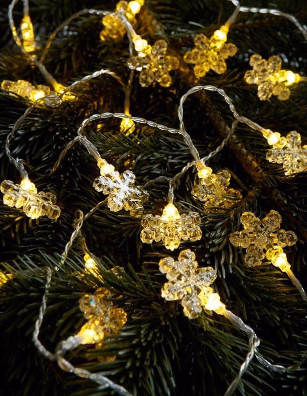 Catena luminosa a LED BJÄLLRA 20 LED bianco caldo fiocco di neve