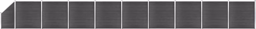Maison Exclusive - Kit di pannelli per recinzione in WPC, dimensioni 1657 x (105-186) cm, colore nero