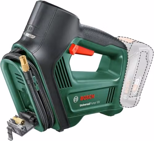 Bosch Mini Compressore 18V Universalpump con Manometro e Accessori - 150 PSI
