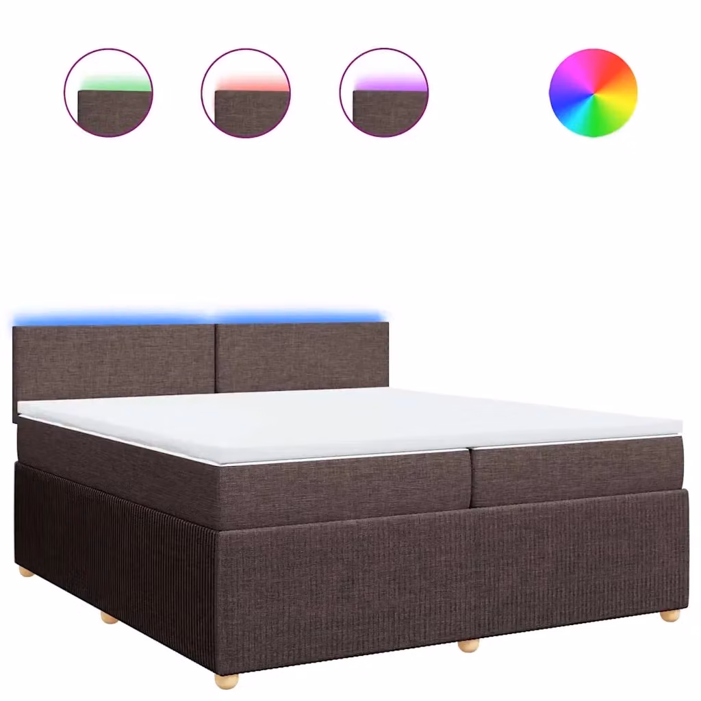 Letto Ibrido con Giroletto a Molle e Materasso vidaXL in Legno di Pino e Tessuto, Marrone e Bianco, L/P: 200 x 200 cm – 2