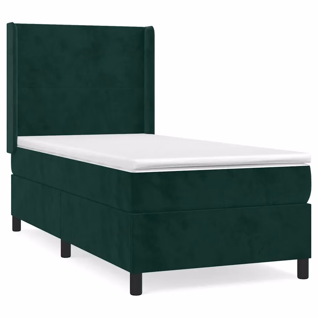 Letto Ibrido vidaXL in Velluto Verde con Struttura in Legno di Larice e Metallo L/P/H: 90 x 200 x 128 cm – 2
