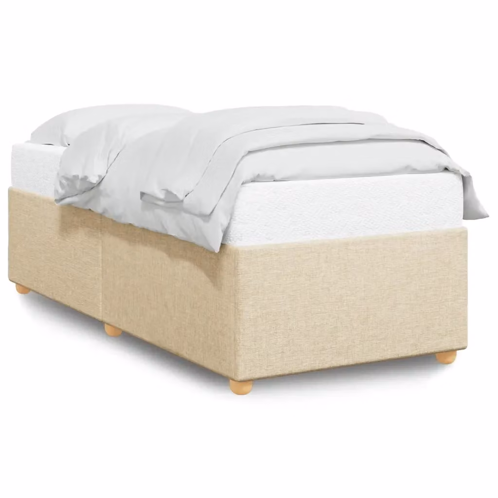 vidaXL Giroletto senza materasso in tessuto beige L 90 cm x P 200 cm – 2