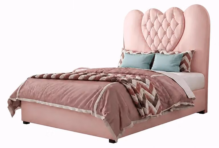 Letto a forma di cuore per neonati, letto per adolescenti, grande, in pelle, mobili per bambini