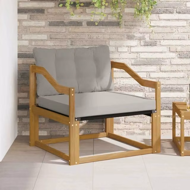 Set di divani da esterno-Sofa da giardino Legno di Acacia Massello e Textilene 677675