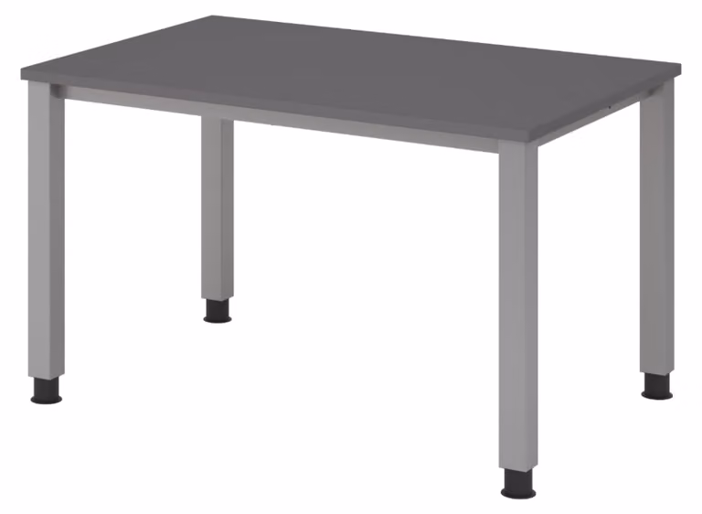 Scrivania bümö Serie Q - Struttura: argento, Dimensioni: 120 x 80 cm, Finitura: grafite