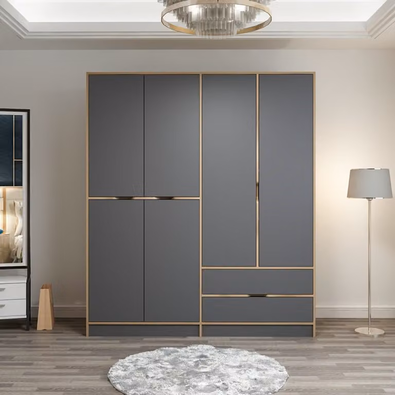 Skye Decor, Elina - 7199, armadio, Dore, 100 % PANNELLI DI PARTICELLE RIVESTITI IN MELAMMINA, 185 x 52 x 208 cm