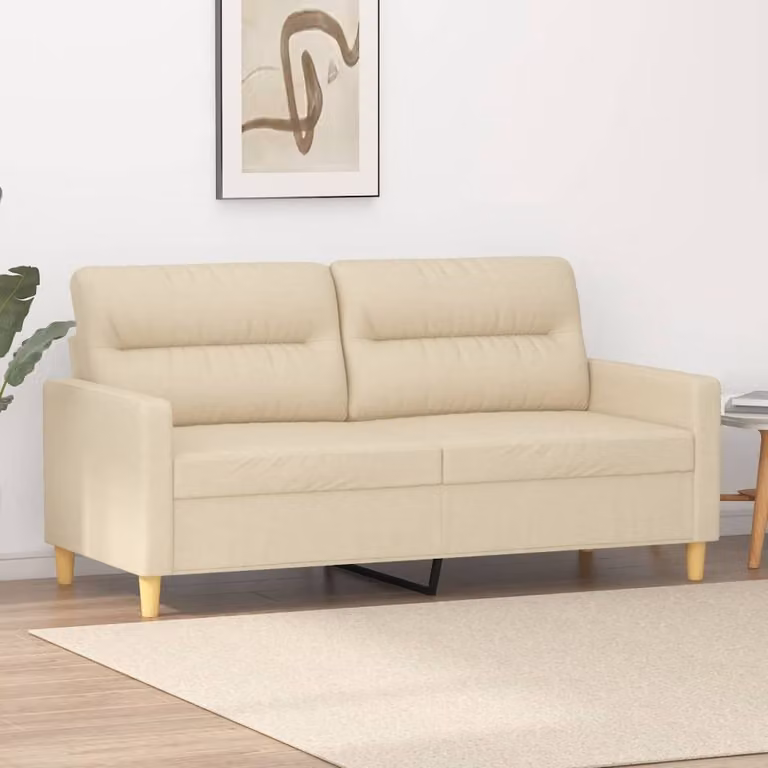 Maison Exclusive - Divano a due posti color crema, 140 cm, in tessuto